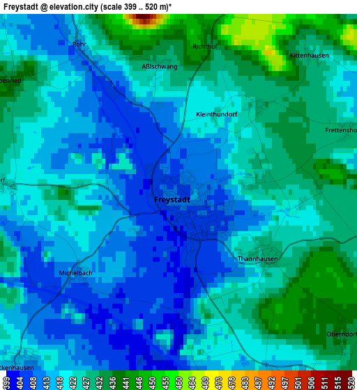 Freystadt elevation map