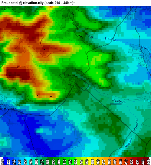 Freudental elevation map