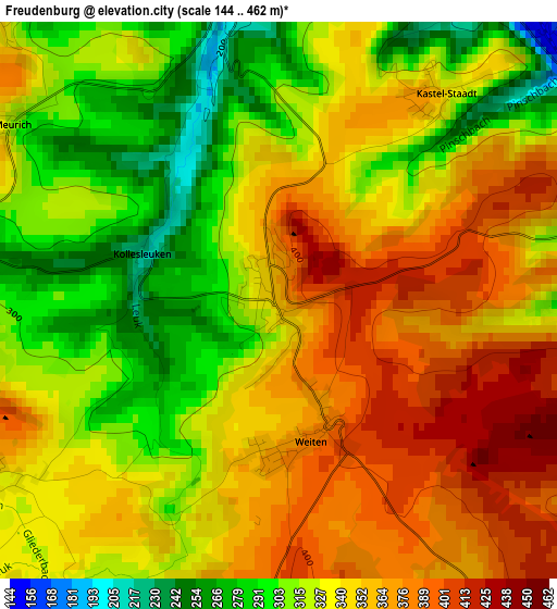 Freudenburg elevation map