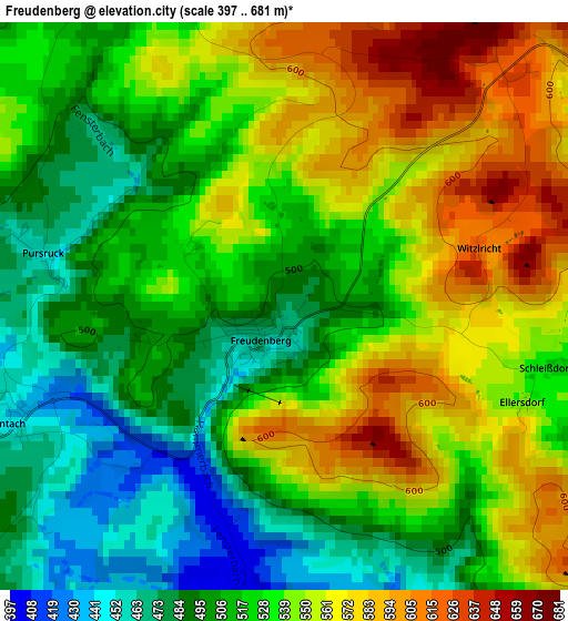 Freudenberg elevation map