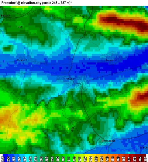 Frensdorf elevation map