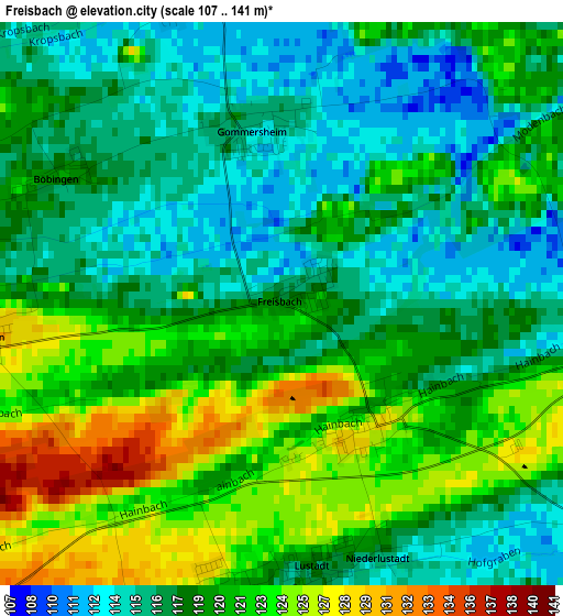 Freisbach elevation map