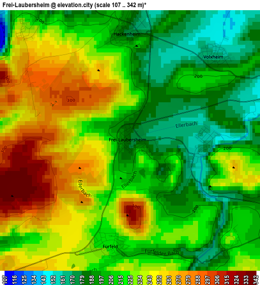 Frei-Laubersheim elevation map