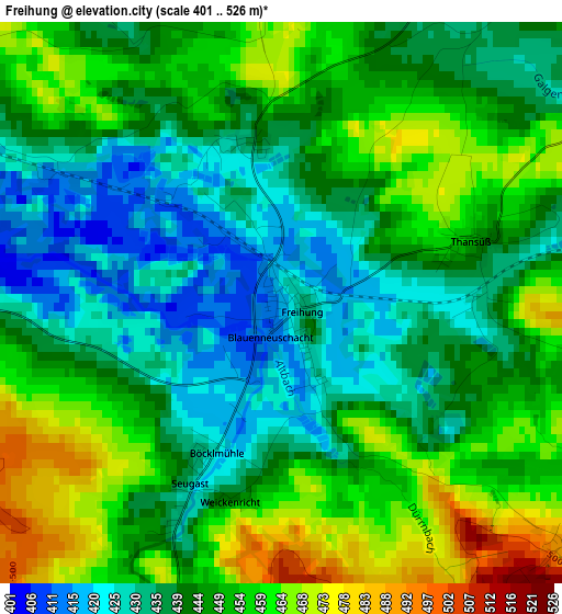 Freihung elevation map