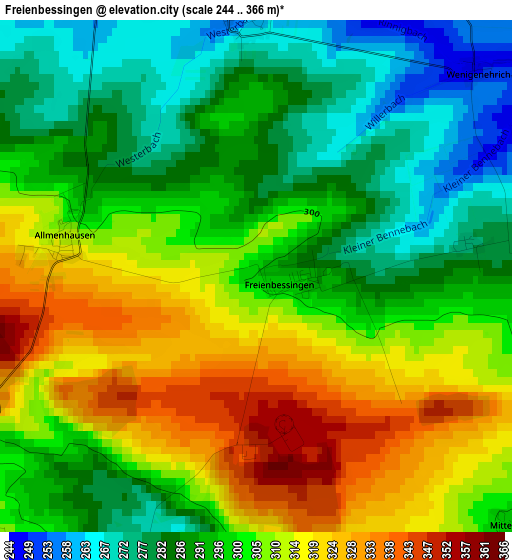 Freienbessingen elevation map