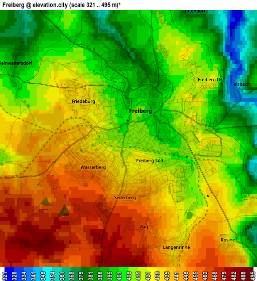 Freiberg elevation map