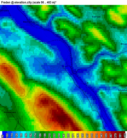 Freden elevation map