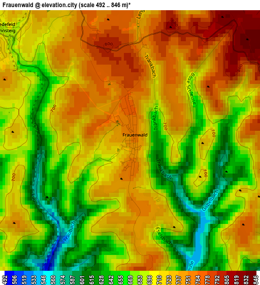 Frauenwald elevation map