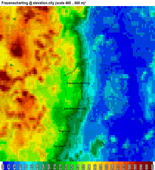 Fraueneuharting elevation map