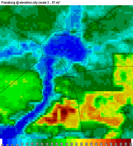 Franzburg elevation map