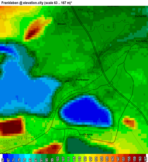 Frankleben elevation map