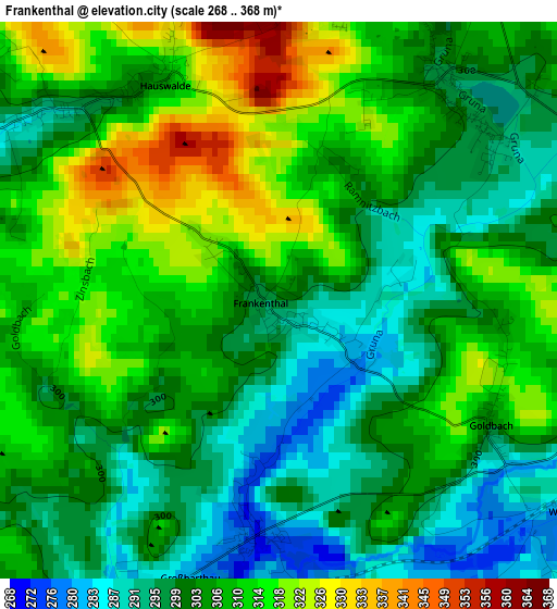 Frankenthal elevation map