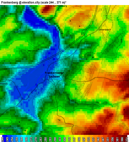 Frankenberg elevation map