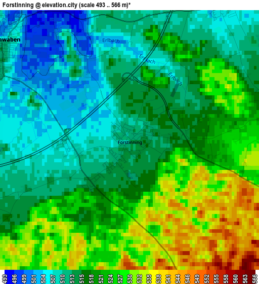 Forstinning elevation map