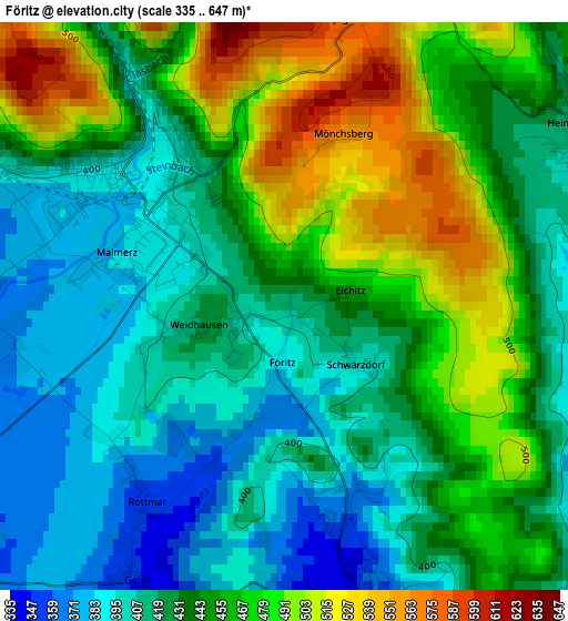 Föritz elevation map