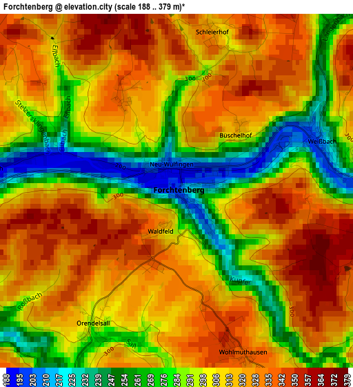 Forchtenberg elevation map