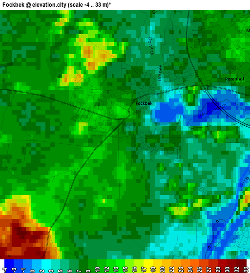 Fockbek elevation map