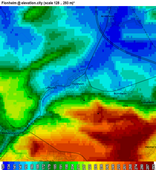 Flonheim elevation map