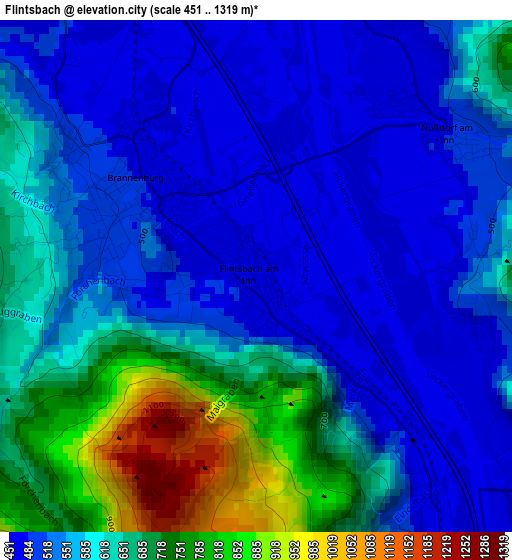 Flintsbach elevation map