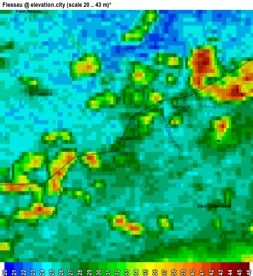 Flessau elevation map