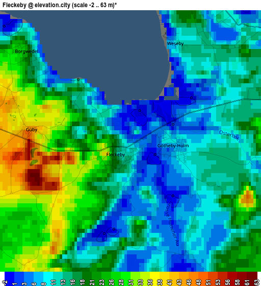 Fleckeby elevation map