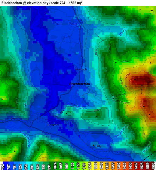 Fischbachau elevation map