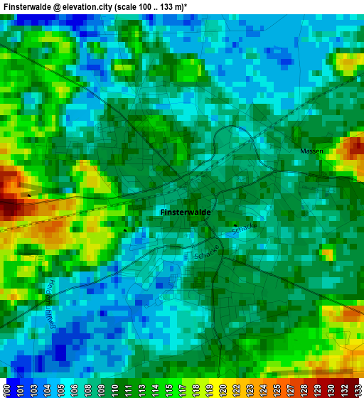 Finsterwalde elevation map