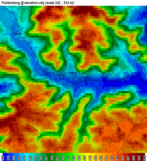 Fichtenberg elevation map