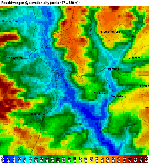 Feuchtwangen elevation map