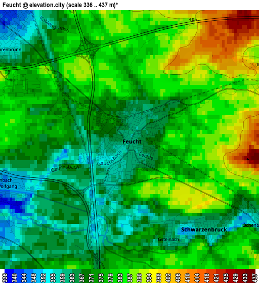 Feucht elevation map