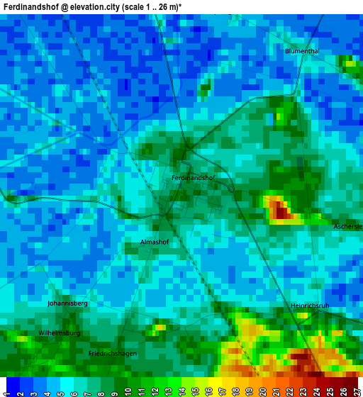 Ferdinandshof elevation map