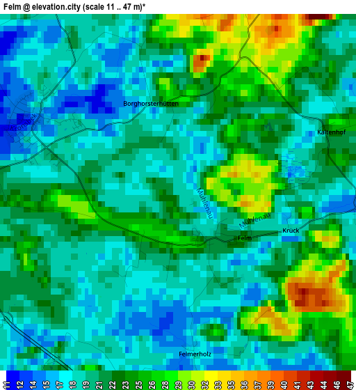 Felm elevation map