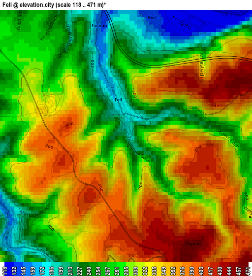 Fell elevation map