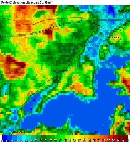 Felde elevation map