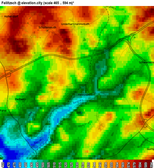 Feilitzsch elevation map