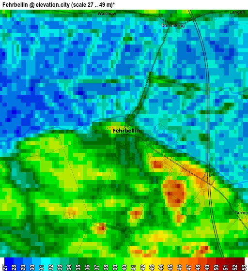 Fehrbellin elevation map