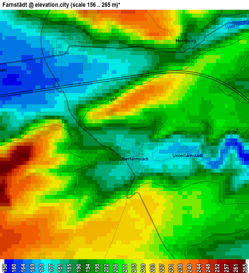 Farnstädt elevation map