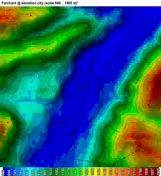 Farchant elevation map