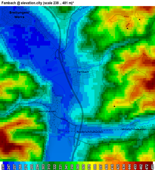 Fambach elevation map