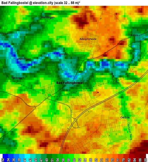 Bad Fallingbostel elevation map