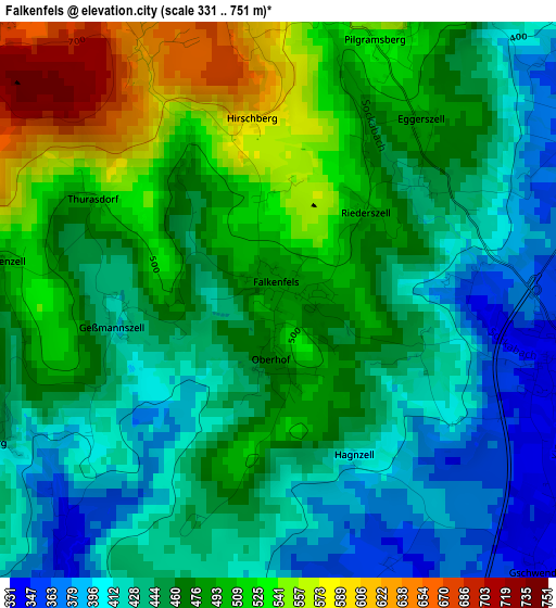 Falkenfels elevation map