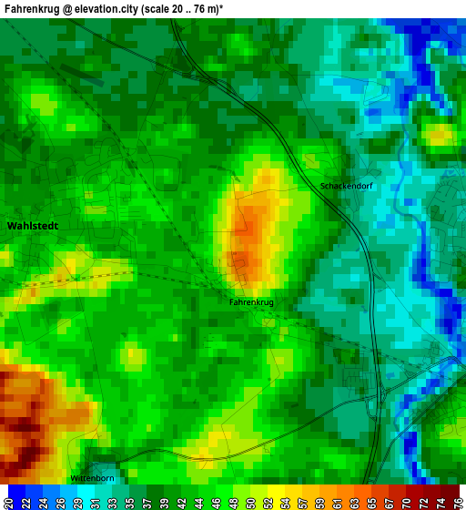 Fahrenkrug elevation map