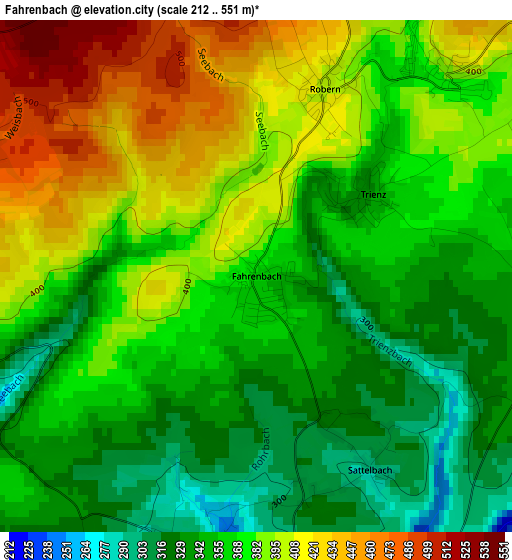 Fahrenbach elevation map