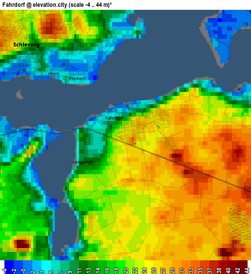 Fahrdorf elevation map