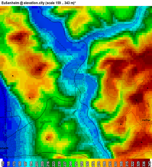 Eußenheim elevation map