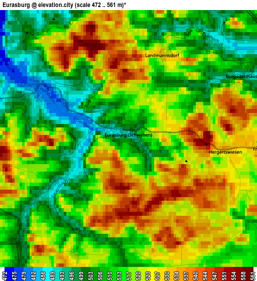 Eurasburg elevation map