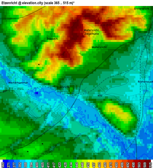 Etzenricht elevation map