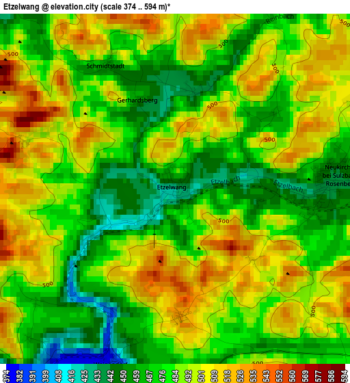 Etzelwang elevation map