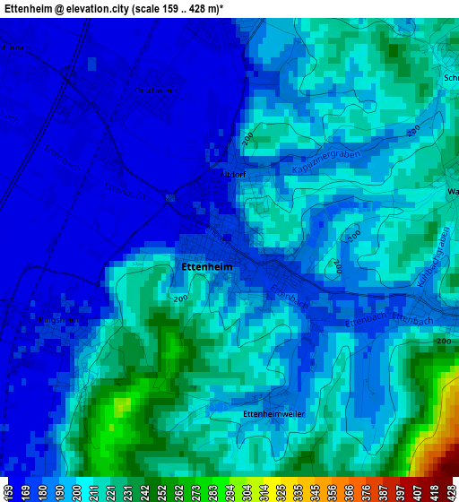 Ettenheim elevation map