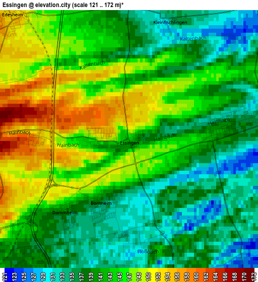Essingen elevation map